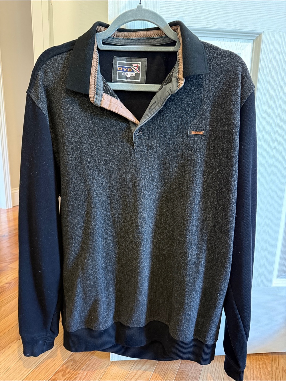 RYS Sportline Heathered Charcoal Polo Sweater